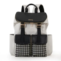 Sunveno Mommy Fralda Saco Mochila Multifuncional Elegante Baby Bag com Mudança Pad Grande Capacidade Houndstooth Fralda Mochila