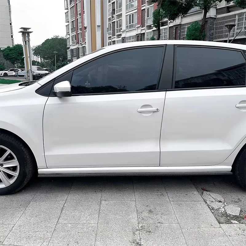 ل VW Volkswagen Polo MK5 6R 6C 2009-2017 سيارة الجانب التنانير سيارة الخائن الناشر الجناح الجناح شفة مصد السيارة الجانب تنورة تمديد