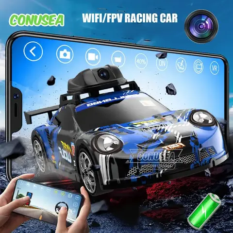 Rc Car with Camera HD Wifi Fpv Racing Cars Remote Control Offroad Buggy Vehicle App Control Electric Drift Car for Boys Kids