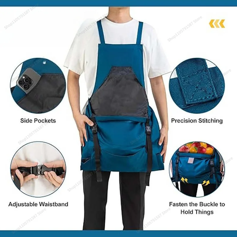 For Oxford Cloth Apron Farm Orchard Picking Overalls Large Capacity Quick Release Apron