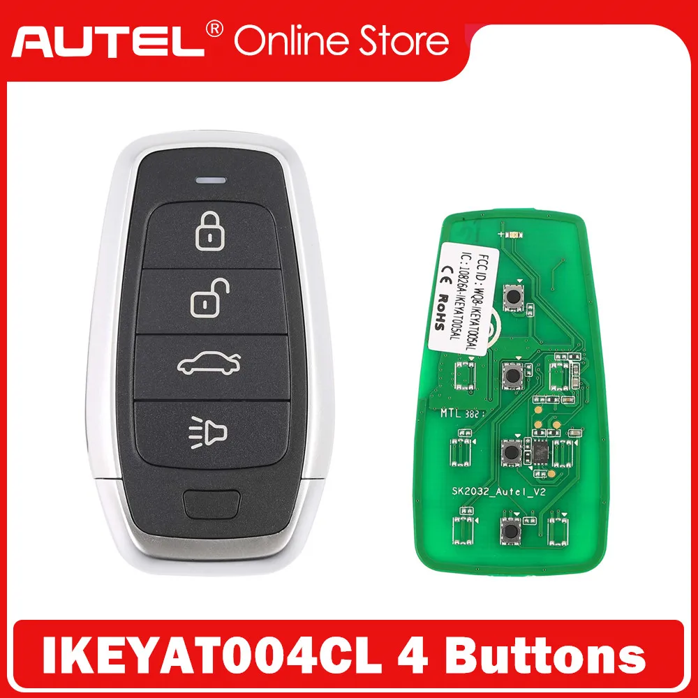 

AUTEL MAXIIM IKEY Standard Style IKEYAT004CL 4 Buttons Independent Smart Key (Panic/ Trunk)