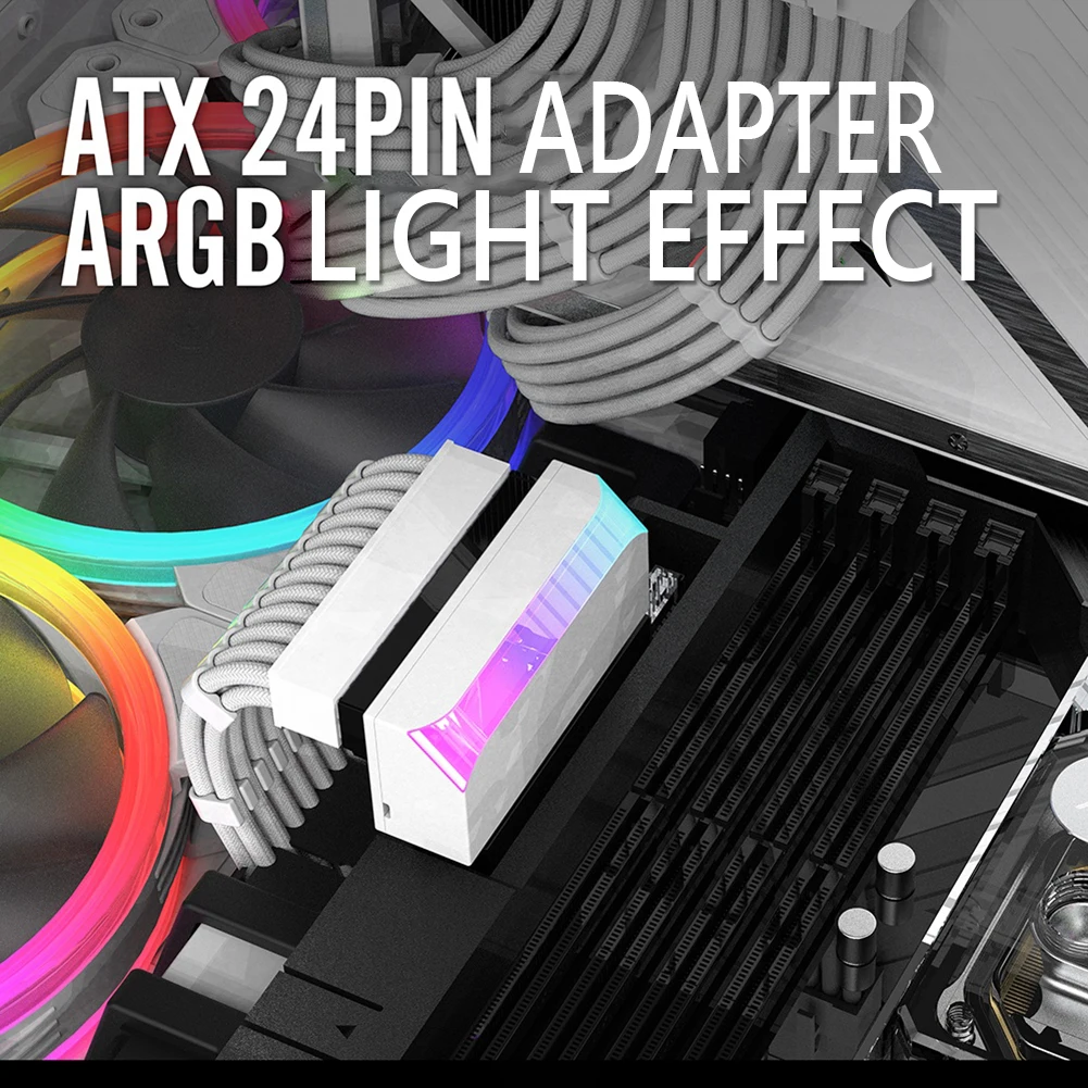 

ATX 24 контакта до 90 градусов разъемы для кабеля питания компьютерные части Разъем питания адаптер Aura Sync DIY монтаж