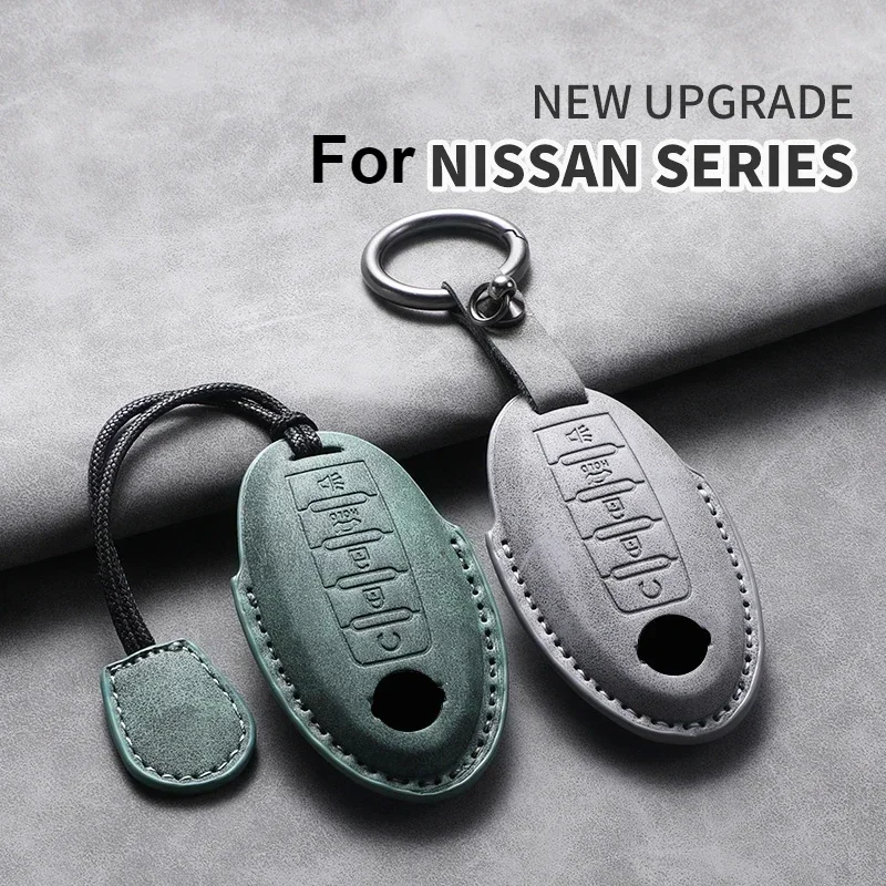 

five Buttons Leather Car Key Case Cover Shell for Nissan Teana X-Trail Qashqai Sylphy Auto Key Protection Shell for Infiniti