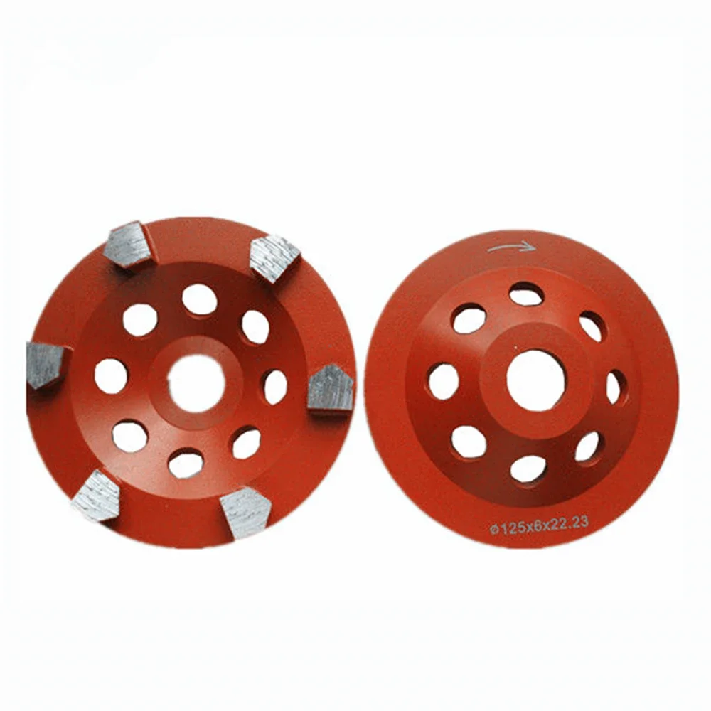 Disco abrasivo diamantato da 9 pezzi con segmenti a forma di proiettile e barre abrasive pentagono per pavimenti in cemento - Foro 22,23 mm