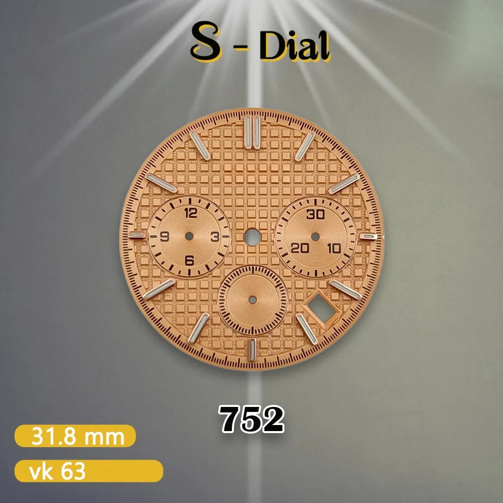 31.8mm S Logo VK63 Gradient Dial Movement Green Luminous Quality Delicate AP Watch Modification Accessories Repair tools