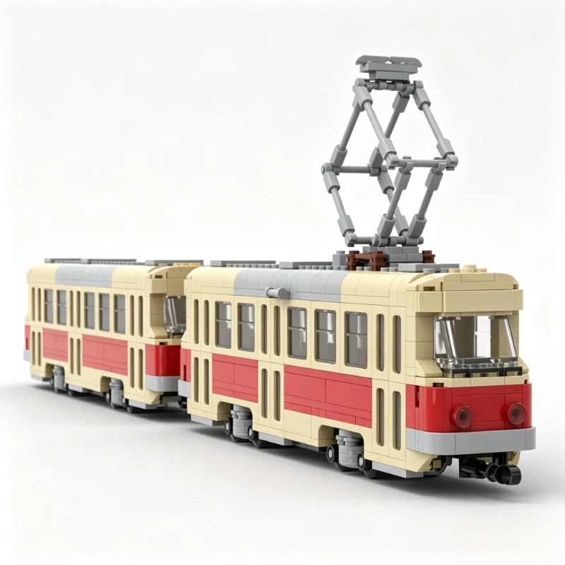1017-Piece Tatra T3/T4 Tram Train Building Blocks