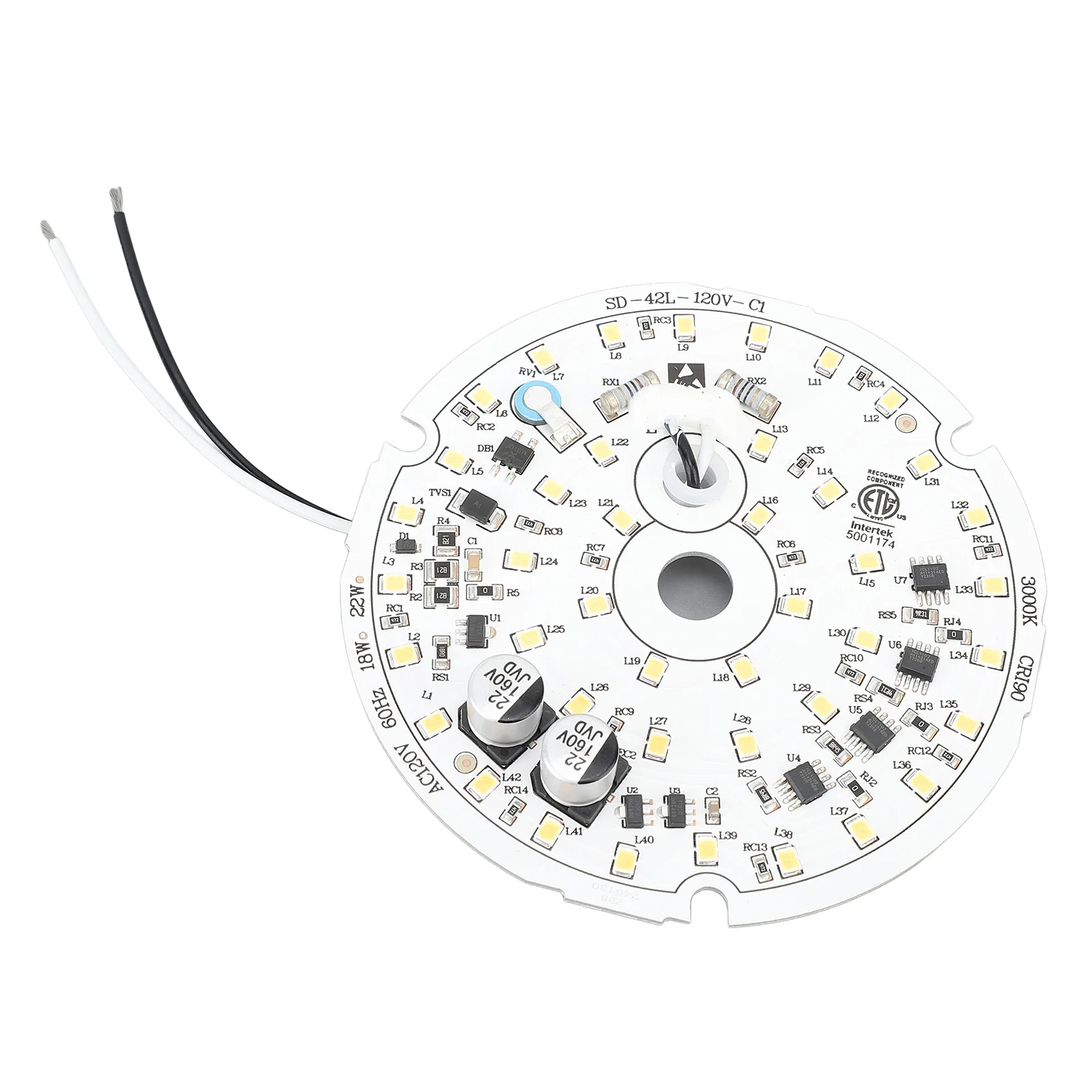 

ZK40 Ceiling Fan Light Replacement Panel 3.93inch Led AC120V 18W 2000LM Dimmable Ceiling Fan Light Board Warm Light 3000K