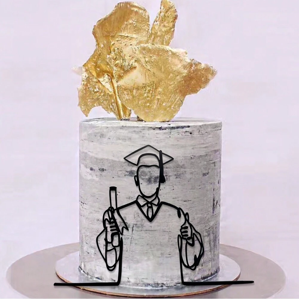 5pcs Graduation Female PhD Acrylic Cake Card Insertion Graduation Season Cake Decoration Celebration Graduation