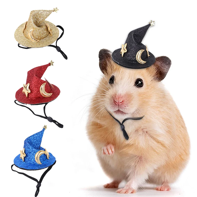 Halloween Witch Pet Hat for Mini Animals Funny Chicken Helmet Cchinchilla Hamster Supplies Guinea Pigs Caps mascotas Assessories