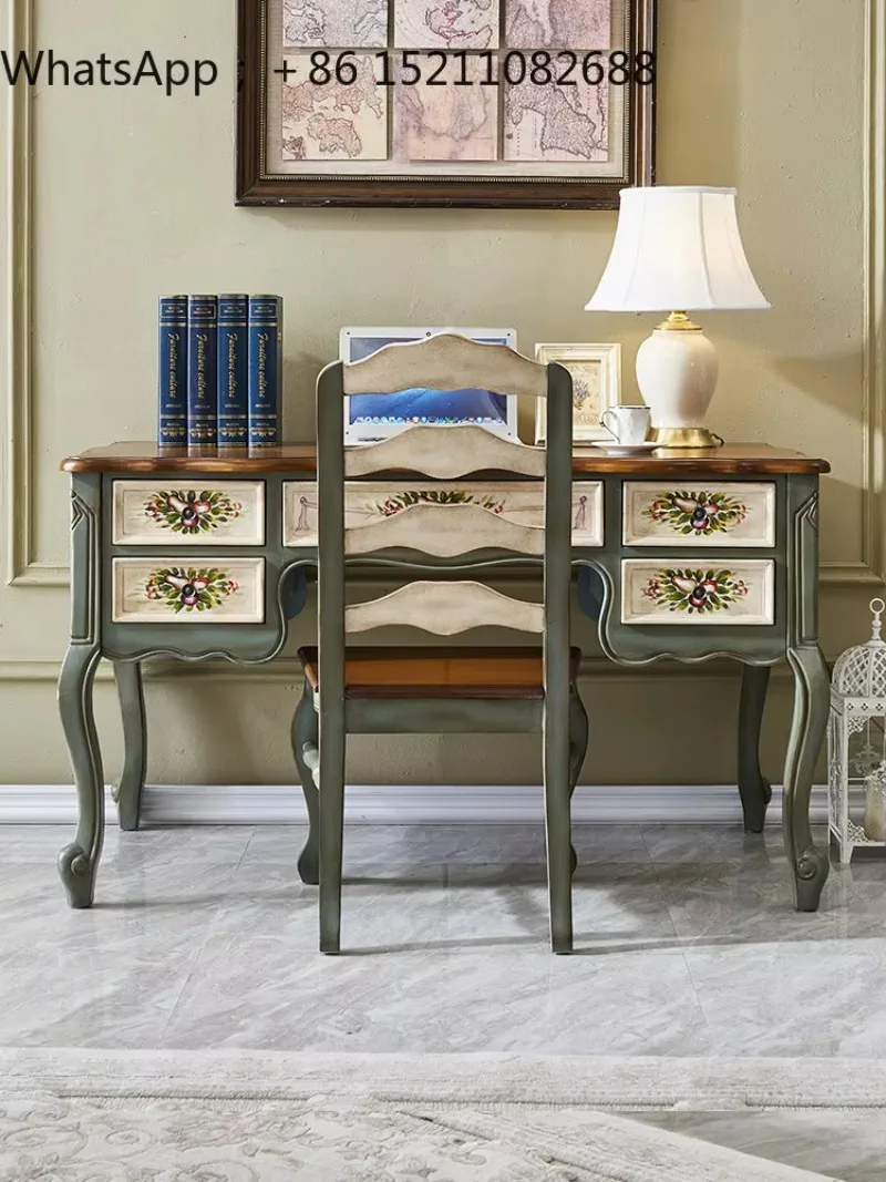 SCY solid wood retro calligraphy table living room study table integrated multi-functional workbench study table