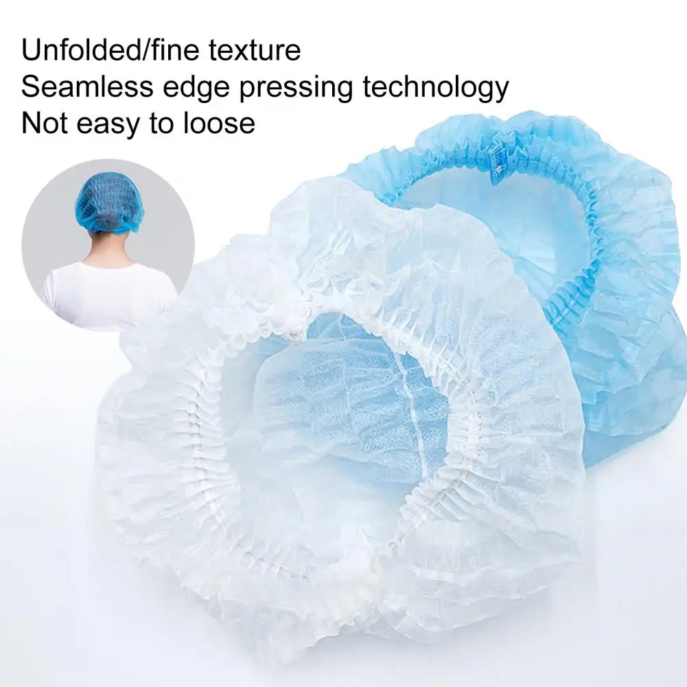 100Pcs/Bag Dust Strip Hats Practical Disposable Non Woven Fabric Hats Breathable Disposable Hair Hats Beauty Accessories image 4