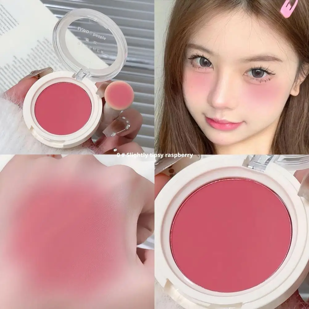 Monochrome Blush Brightening Cold Waterproof Facial Contouring Makeup Blush Powder Soft Makeup Matte Natural Cheek Color