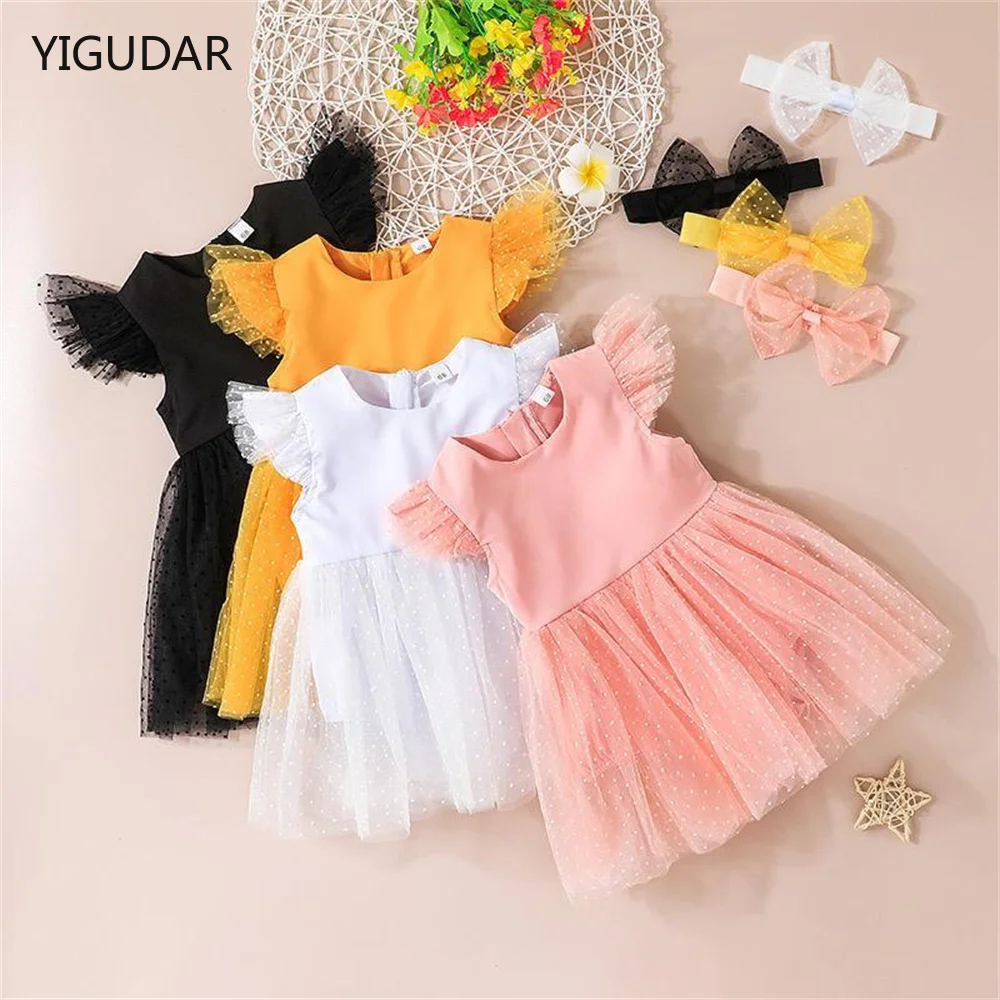 

Princess Kids Baby Girls Dress Lace Flower Tulle Christening Gowns Tutu For Babies 1st Birthday Outfits Toddler Baptism Cosutme