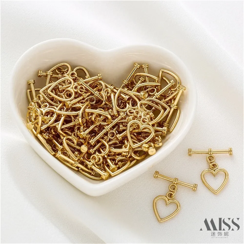 

14K Gold-plated Smooth Heart OT Buckle DIY Jewelry Accessories Chain Ending Connection Buckle Tail Buckle Handmade Jewelry