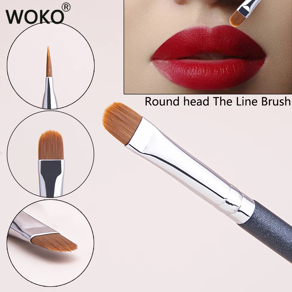 Oblate The Line Brush Ultra-cienkie pędzle do korektora brwi do konturowania ust Narzędzie do makijażu konturowania brwi Pędzel do konturowania ust