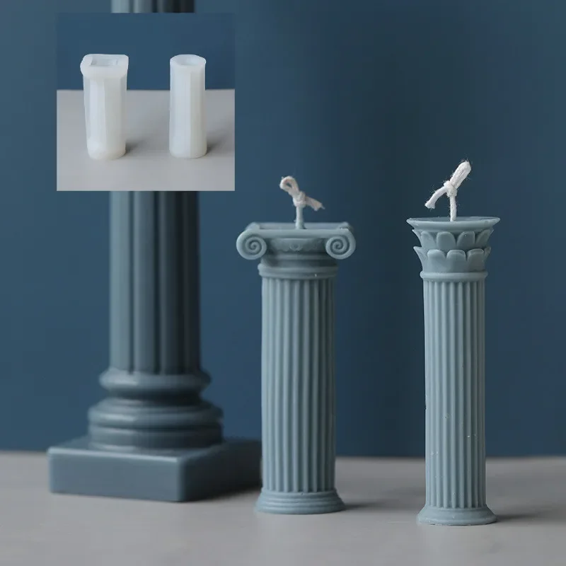 Simple Style Home Decoration Roman Column Candle Mold European Scented Candle DIY Mold Plaster Mold