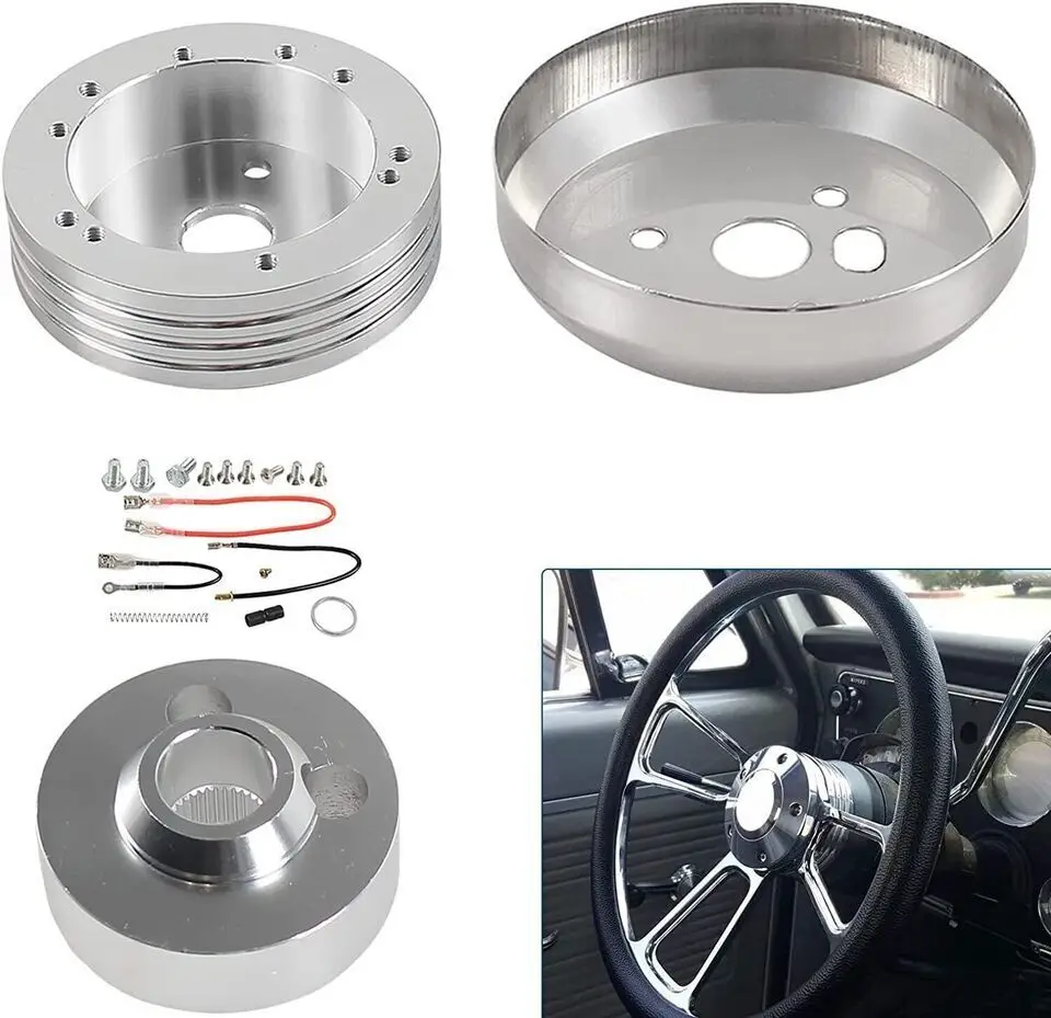 5 & 6 Hole Steering Wheel Polished Hub Adapter for GM Chevy Flaming River Ididit Car Accessories Shipping from US