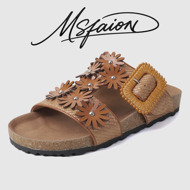 

Летние женские шлепанцы на платформе 2026 с цветочным декором, пляжные тапочки, удобная повседневная обувь на толстой подошве, высокое качество G94