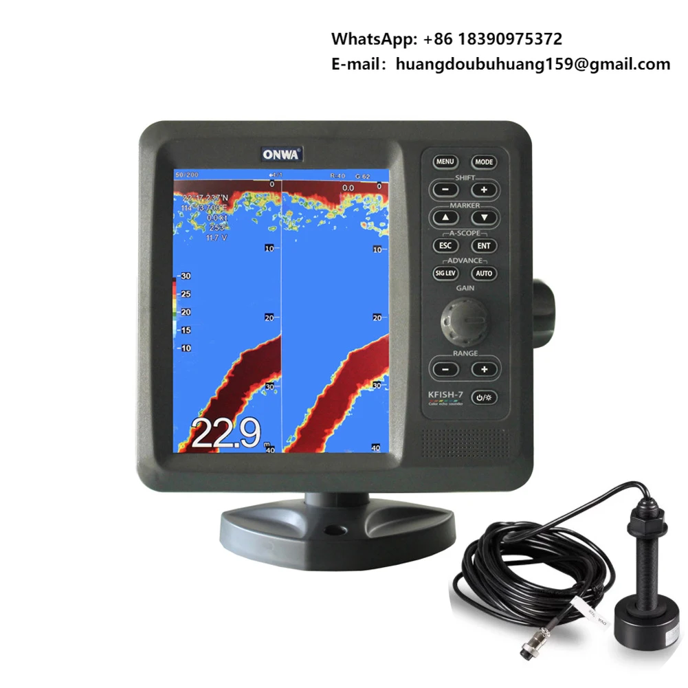 

Эхолот ONWA KFISH-7 для морской рыбалки с двойной частотой и датчиками
