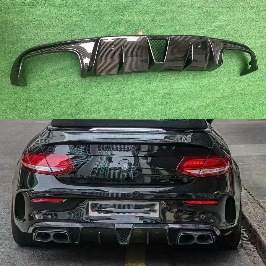 

For Mercedes Benz C Class W205 C43 C63 C260 300 15-21 Two doors Carbon Fiber Car Rear Bumper Diffuser Splitters Spoiler Back lip