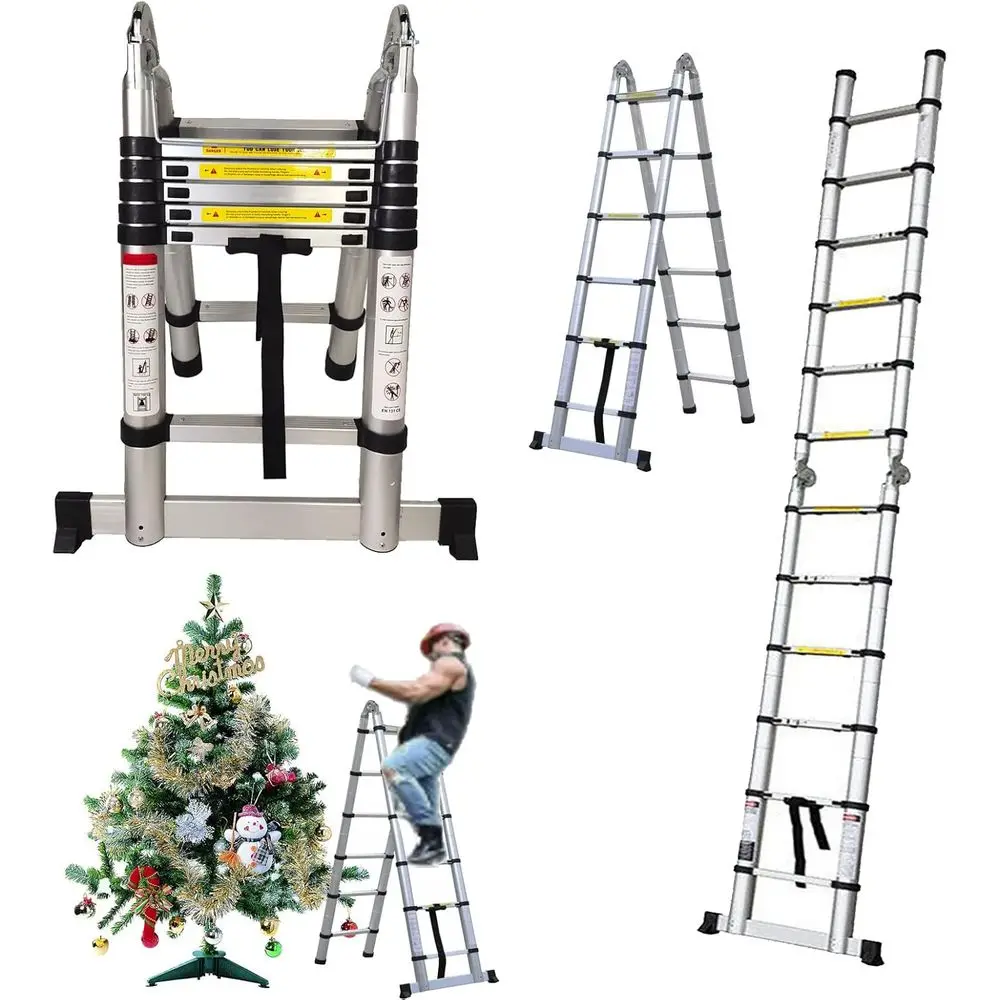 

Adjustable Multi-Position Ladder with Stabilizer, 12.5ft, 330 lbs Capacity