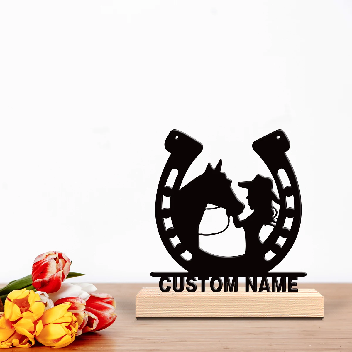 1PC Personalized Custom Beauty And the Beast Metal Statue with Wooden Base Tabletop Adventure Desk Sculpture Decoration