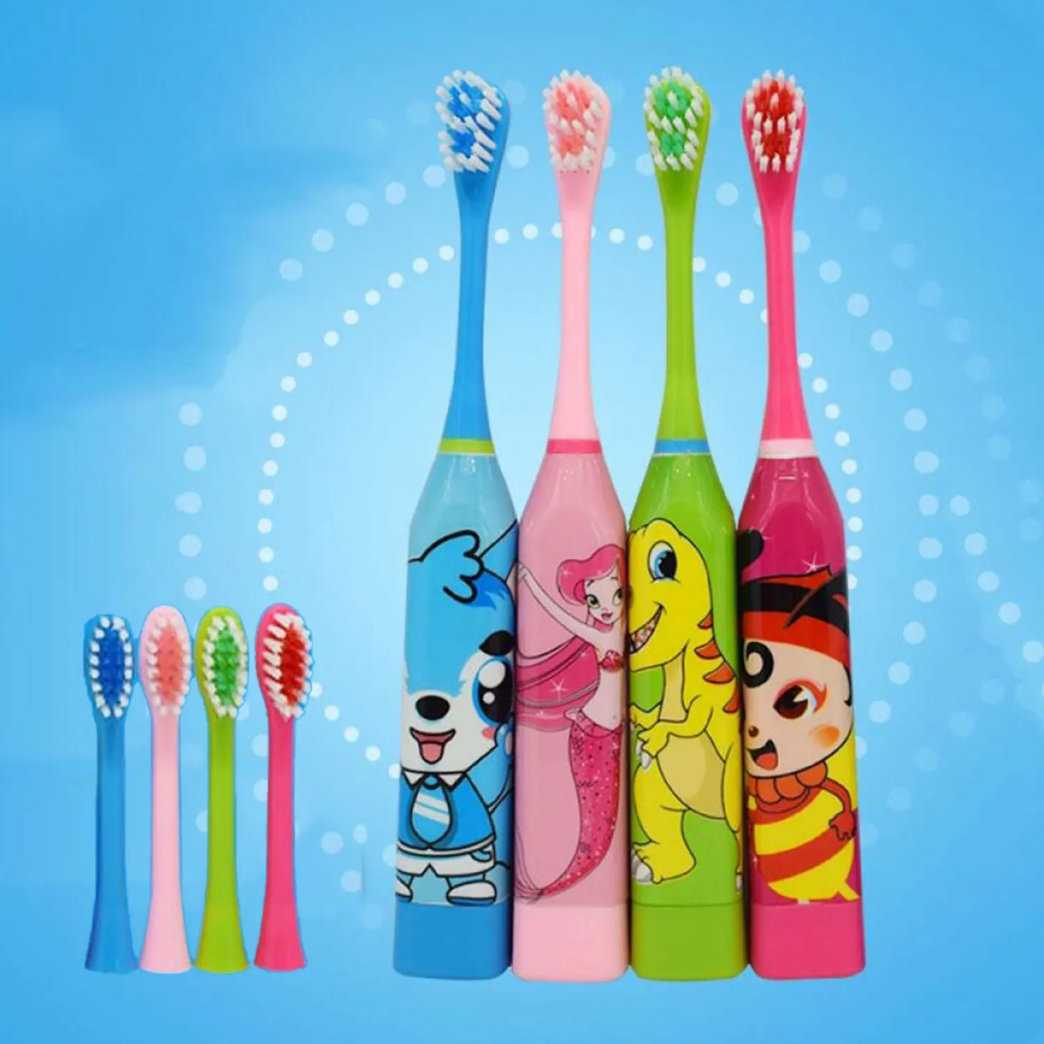 

3pcs Creative children's electric toothbrush cartoon automatic ultrasonic electric toothbrush 3-12 years old toiletries