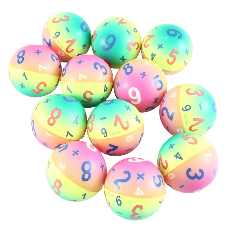 كرة قوس قزح رقمية لتخفيف التوتر، كرات ضغط ملونة للبالغين والأطفال، كرة مرنة ثلاثية الأبعاد، ضغط حسي متين