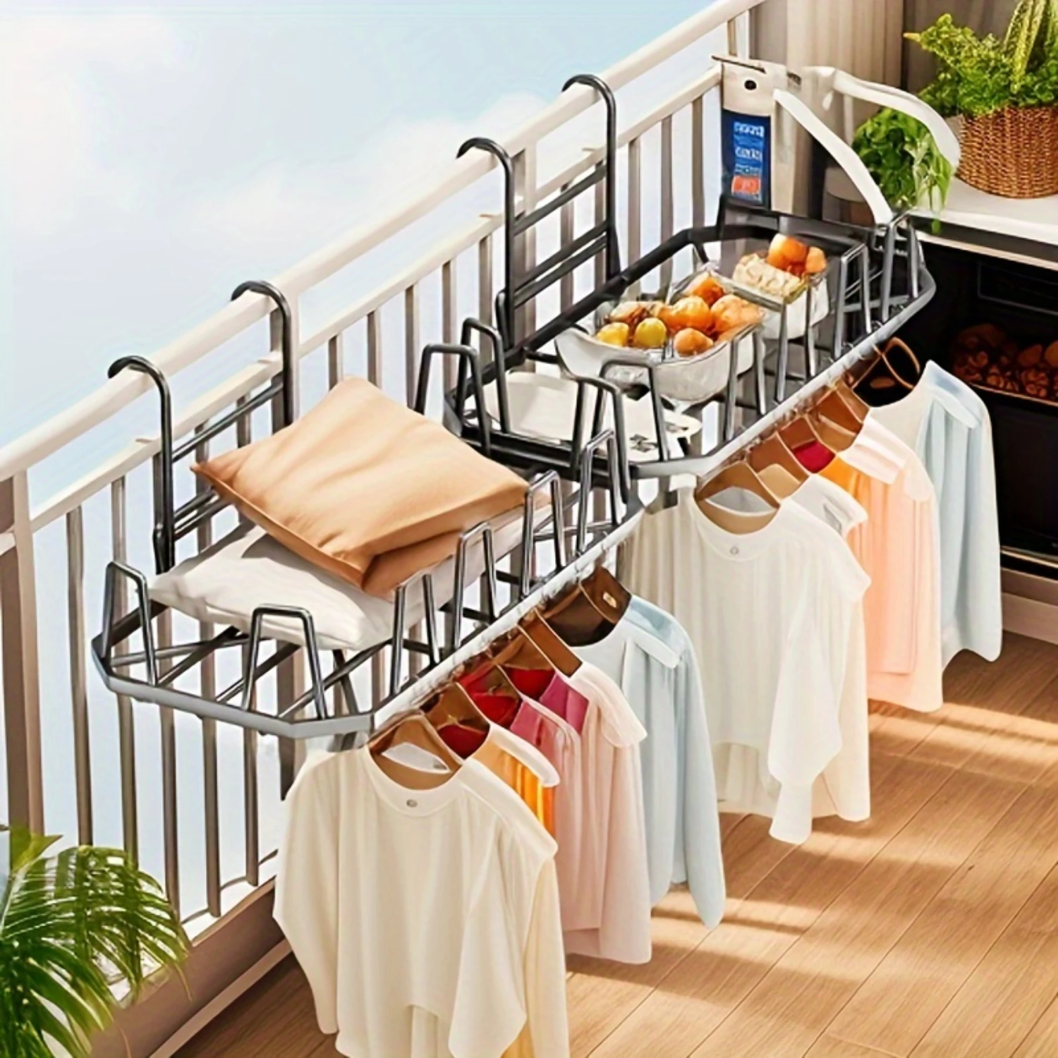 

Stainless Steel Over-the-Door Shoe Rack Versatile for Clothes and Shoes, Suitable for Various Room Types