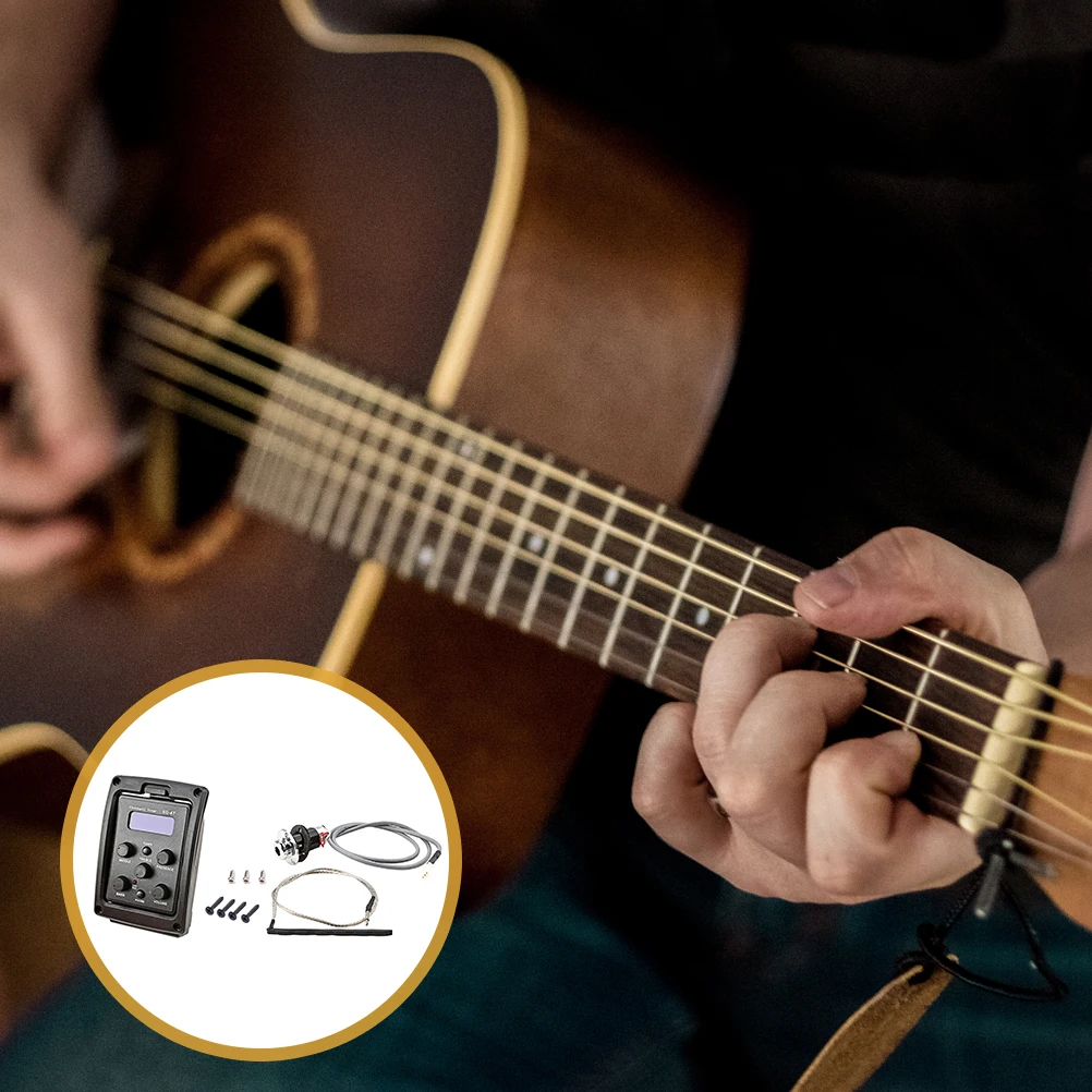 

Guitar Equalizer Acoustic Pickup Electric Pickups Preamp Multifunction Instrument Durable Plastic Sound Effect Uniform Cable