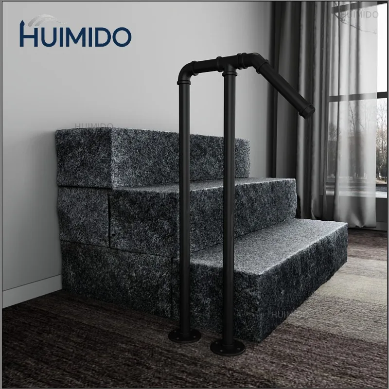 Stairs Handrail, Suitable for 2-3 Steps,Multi Sided Installation,Elderly Safety, Including Porch Railing Black Deck Railing