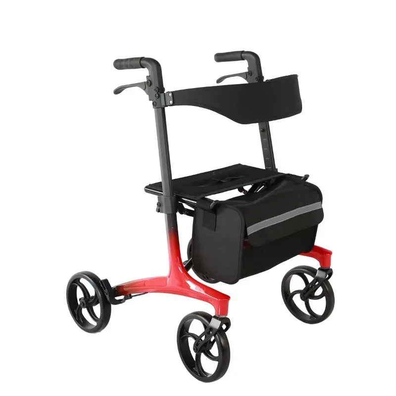 Carbon Fiber Mobility Walker Rollator Ultra Light Strong Frame Medical Walking Aid for Seniors OEM Supplier
