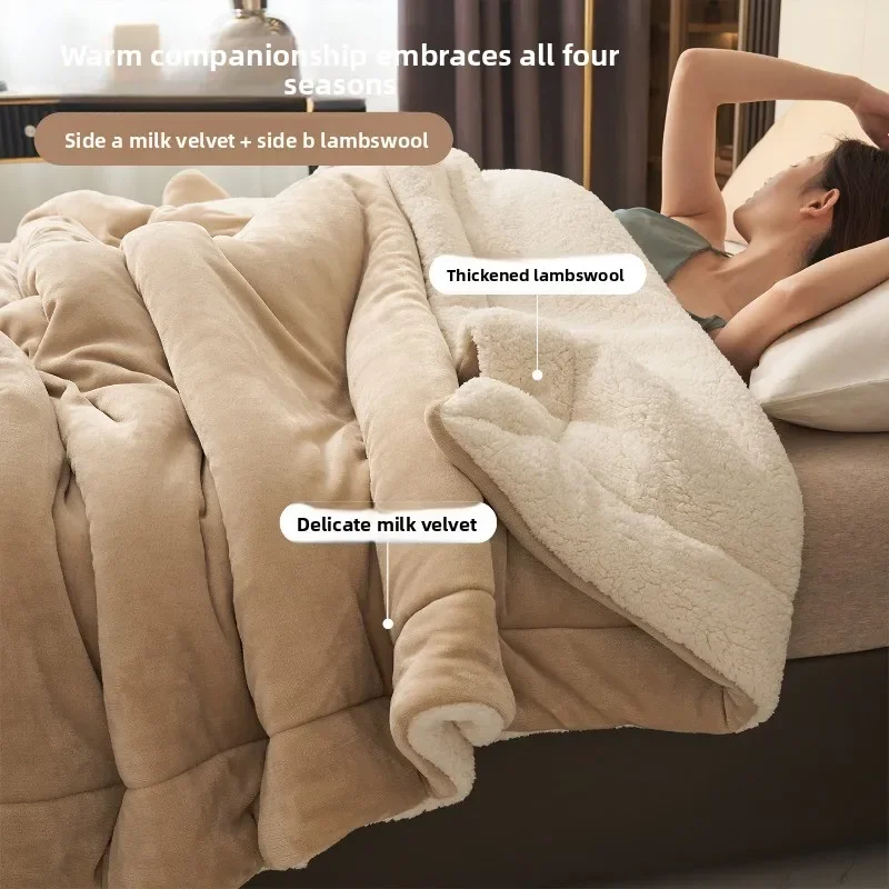 Super Soft Imitation Lambswool Blanket Autumn Winter Double Queen Blankets High Quality Comfortable Milk Fleece Sofa Blanket
