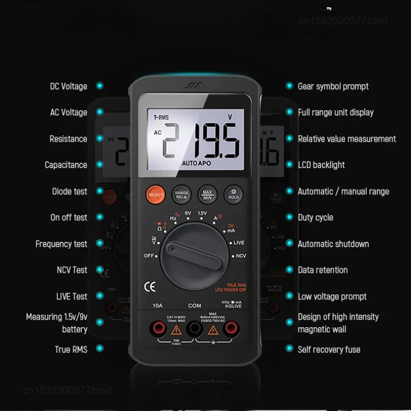 Xiaomi JIMI JM-G3401 Multi-Function Digital Multimeter Mini Anti-burn Ammeter Universal Automatic Capacitance Meter Multimeter