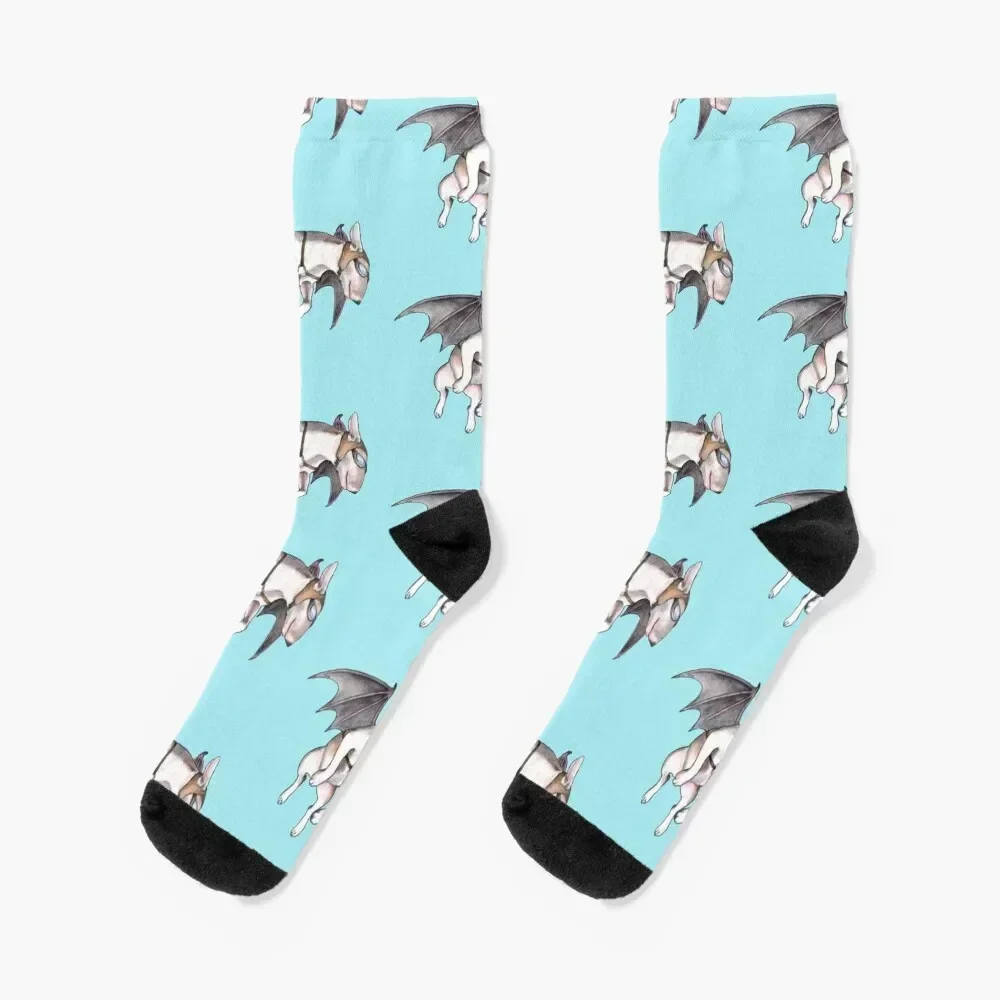

Bull Terrier If Pigs Could Fly Socks gift Men's loose Stockings compression Designer Man Socks Women's