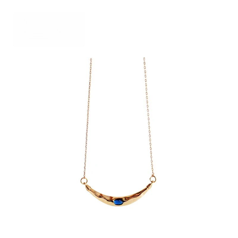 

French gold light luxury crescent moon sea collarbone chain necklace women's sweater chain accessories