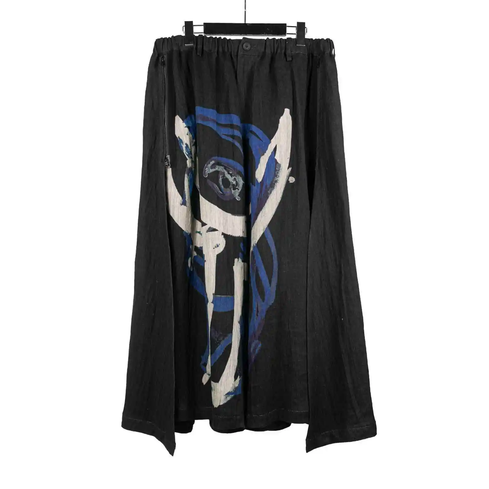 

TOP-YAMAMOTO оригинальный дизайн, мужские темные стильные джинсовые джинсы средней длины, свободные большие мужчины на половину тела