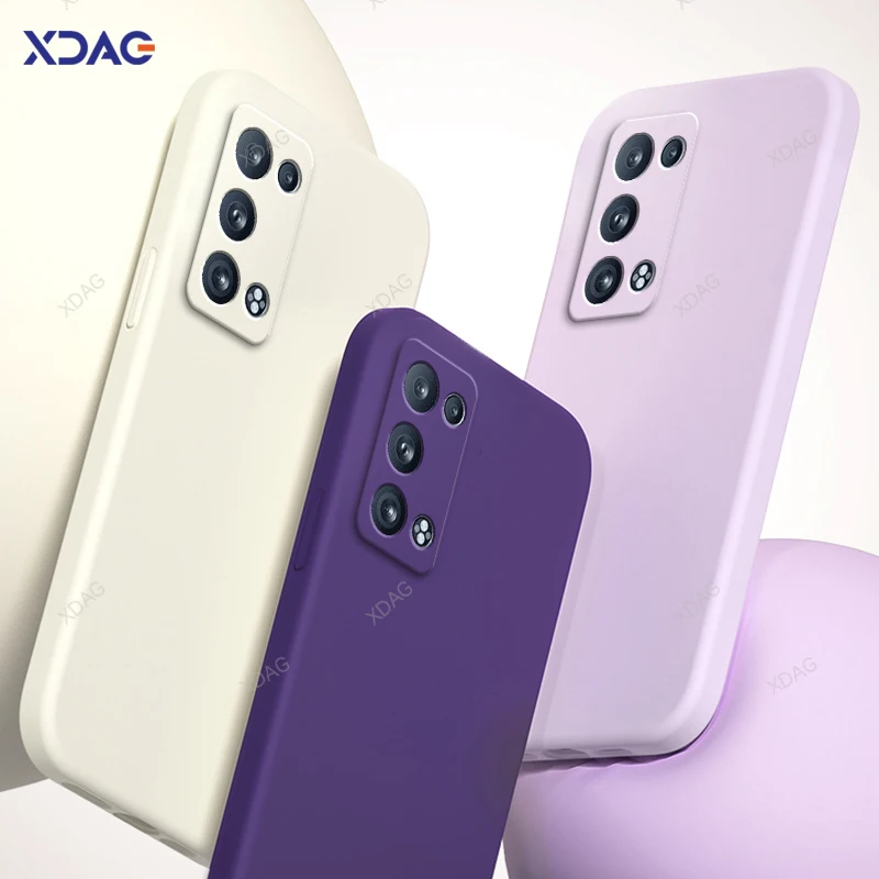 

Original Liquid Silicone Phone Case for OPPO Reno6 Z Reno 6 Pro Plus Pro+ Lite 6Z 5G Funda Straight Edge Back Cover Luxury Shell