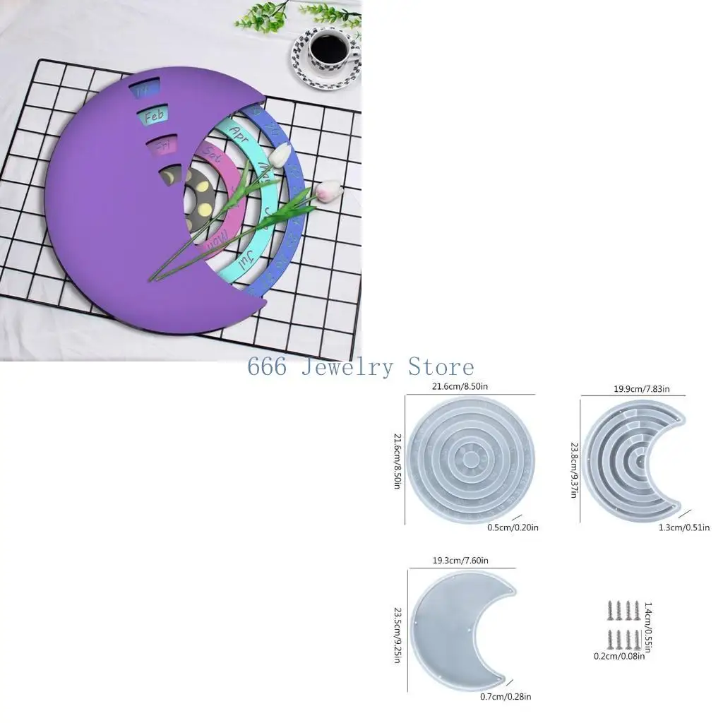 

F2TD 3 шт. Календарь, полимерная форма, вечный календарь, силиконовая форма, вращающийся календарь