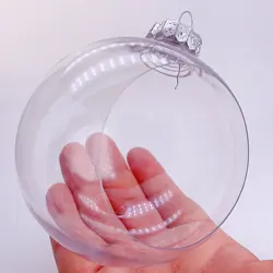 6 Pieces x DIY Shatterproof Home Party Christmas Decoration Ornament Plastic Cutout Opening Plastic Ball