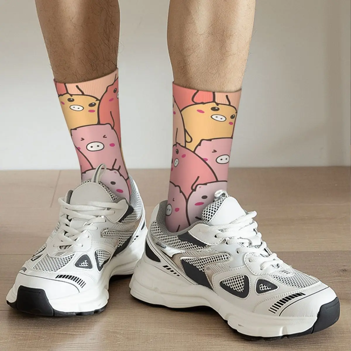 Cartoon Pink Pig Piggy Animal Socks Harajuku High Quality Stockings All Season Long Socks for Unisex Valentine's Day Gifts