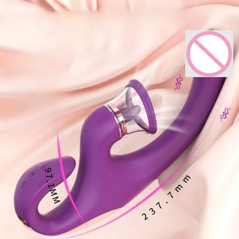 هزاز شفط البظر المرن مع وظيفة تحفيز لعق اللسان، يتميز بـ 8 اهتزازات و3 أوضاع شفط