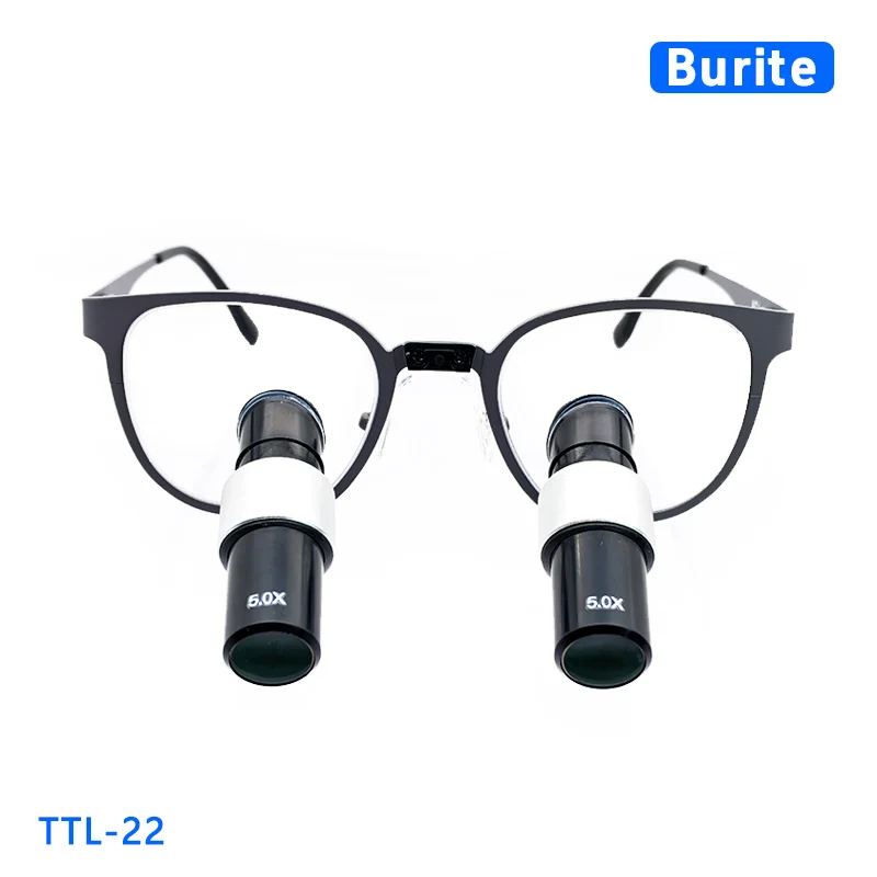 

Стоматологические хирургические призматические лупы Burite 22 TTL Kepler с индивидуальной настройкой, пластиковыми линзами, титановой оправой, увеличением 4X, 5X, 6X, для коррекции миопии (IPD)