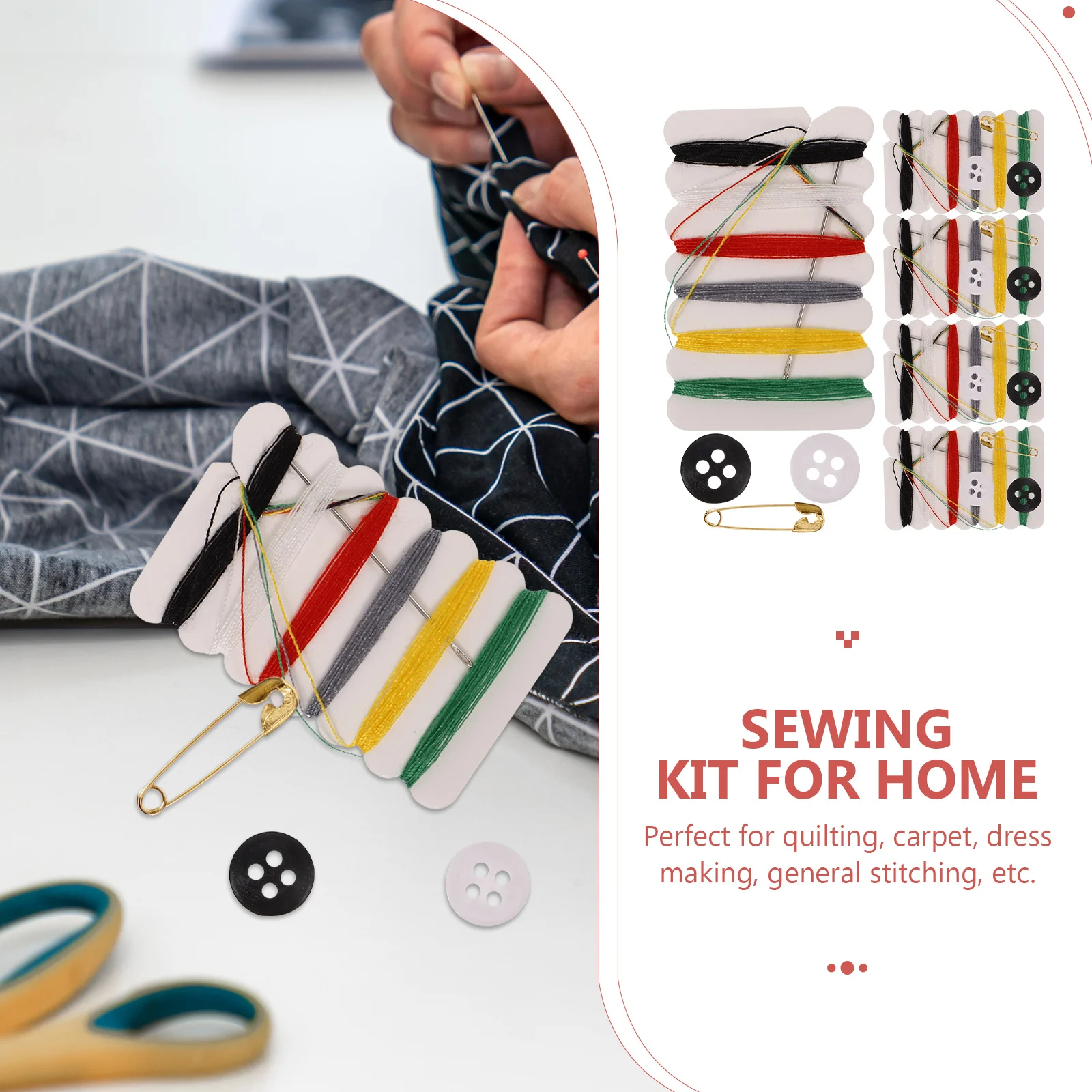 

100Packs Sewing Kit Portable Thread Needle Button Pin Set for Home Quilting Dressmaking Repair Beginner Mini Sewing