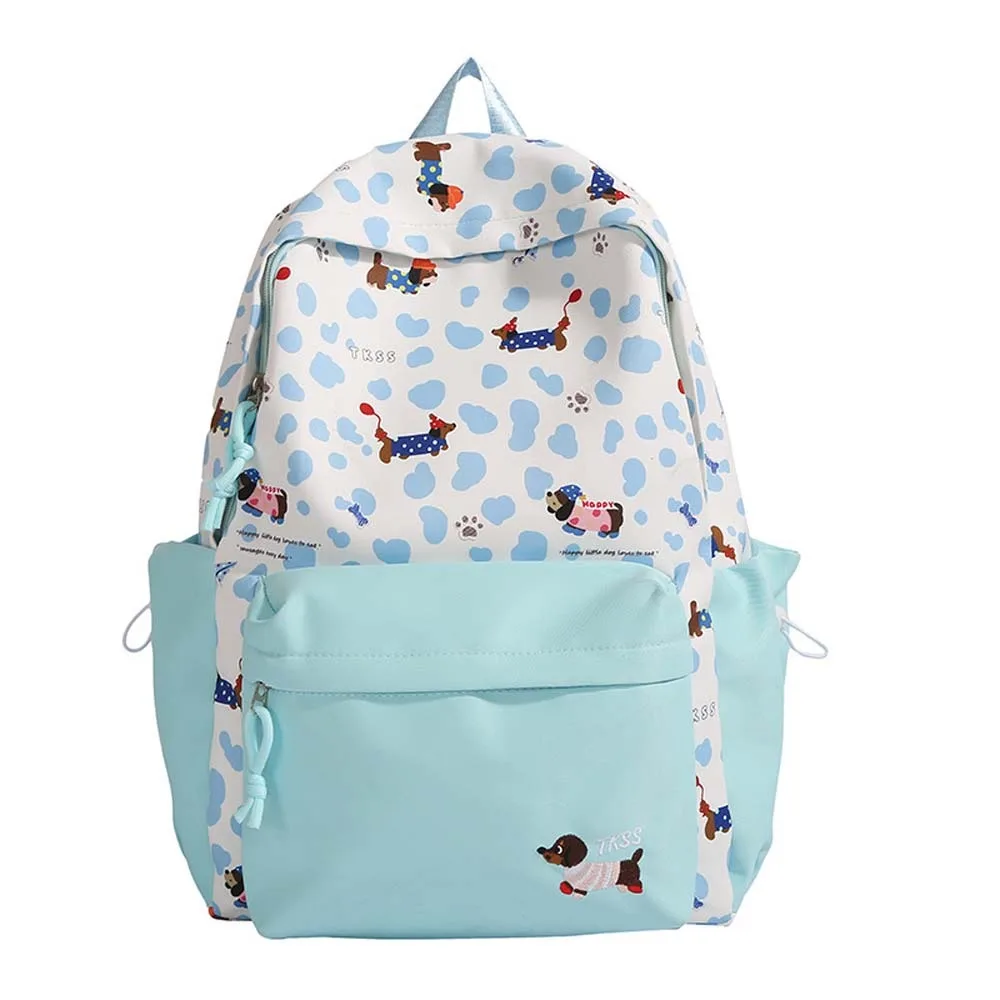 

Daypack Nylon Dachshund Backpack Contrast Color Durable Students School Bag Casual Fixed Webbing Large Capacity Backpack Men
