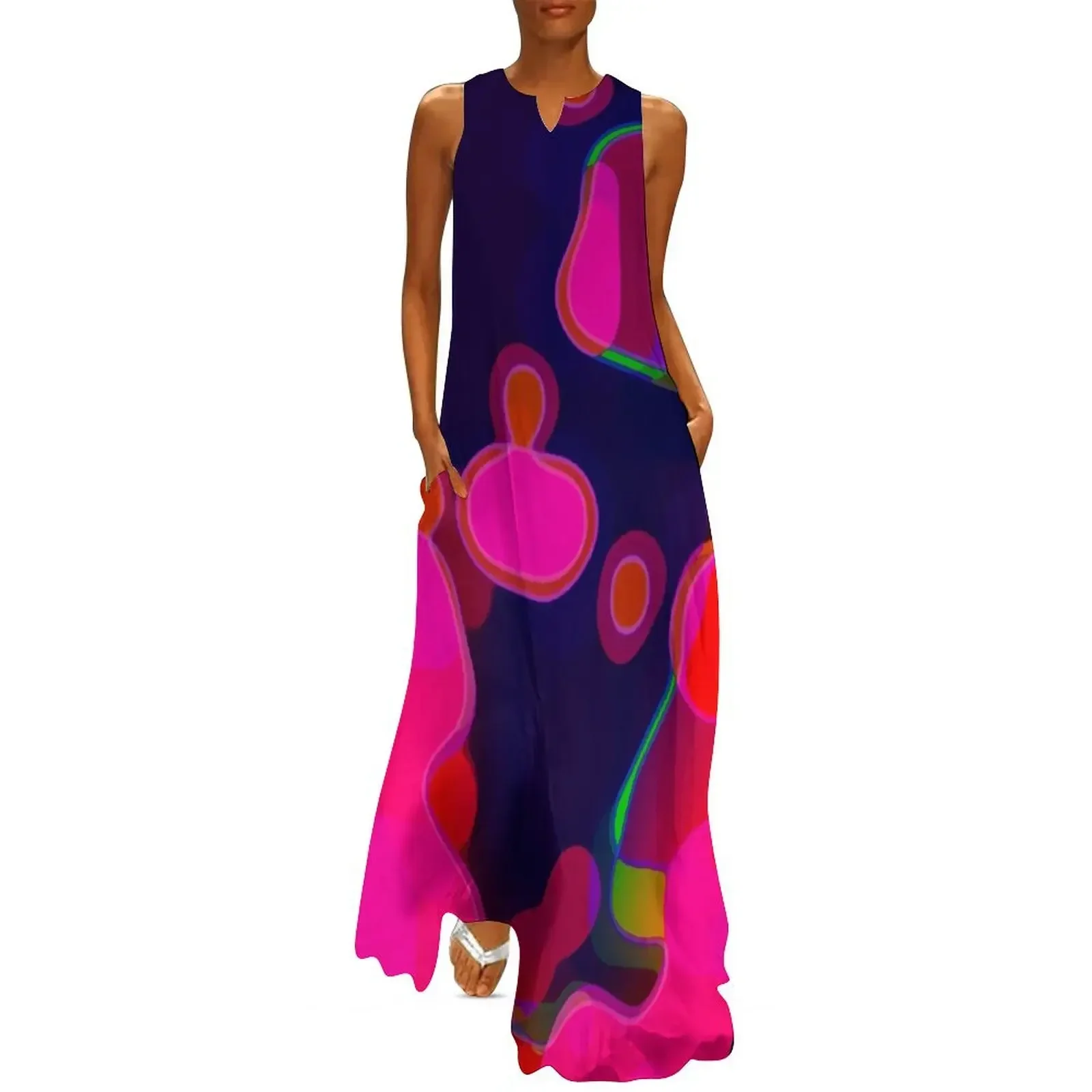 

Viral universe flow - abstract landscape Long Dress long sleeve dress purple dress sexy