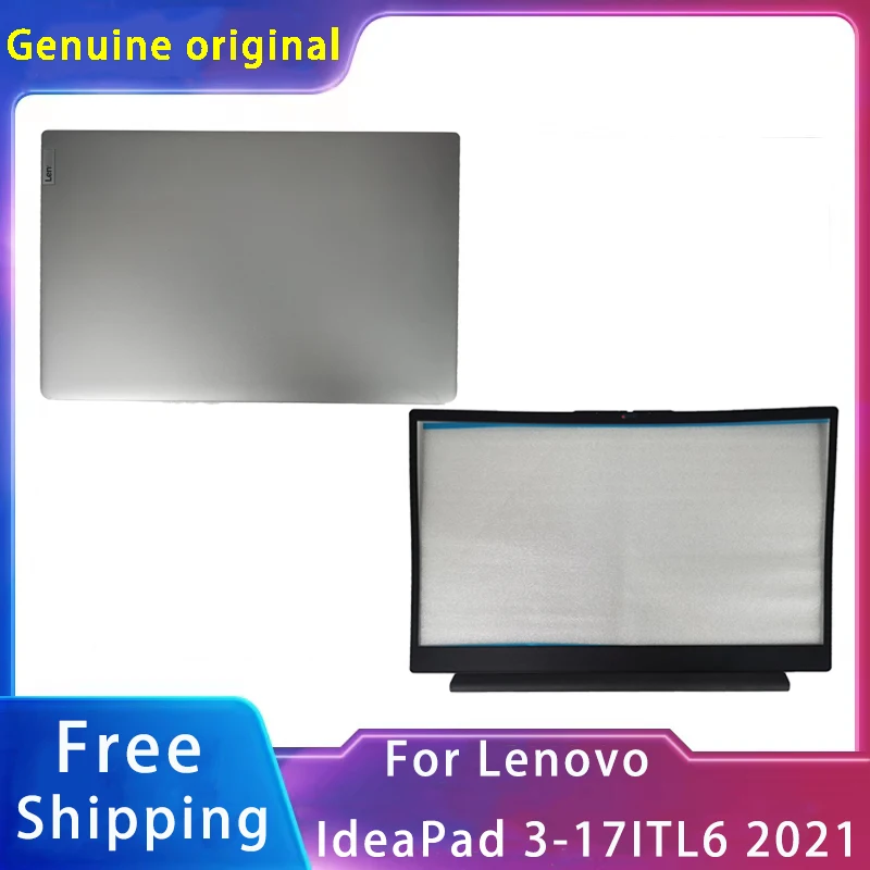 Baru untuk Lenovo Ideapad 3-17ITL6 2021 Aksesori Laptop Pengganti Penutup Belakang Lcd/Bezel Depan Keperakan