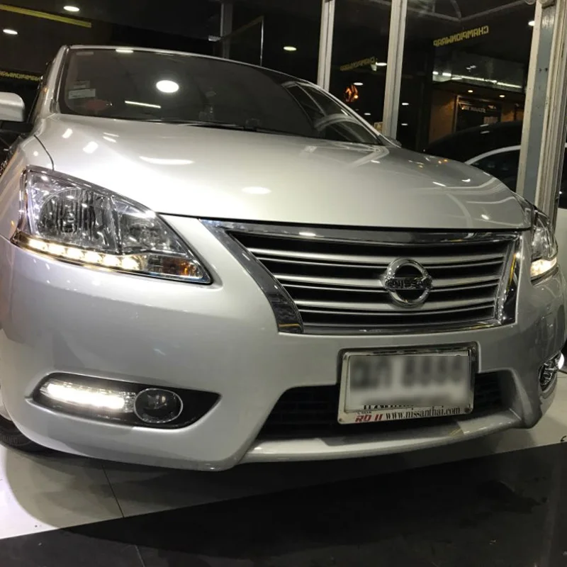 

Светодиодные дневные фонари для Nissan Sentra 2012 2013 2014 2015, желтые указатели поворота, автомобильные фары, дневные ходовые огни, подарок для отца