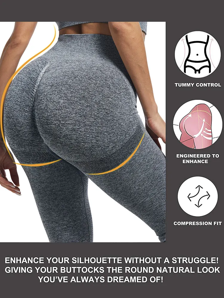 High Waist Fitness Leggings Women  Bubble Butt Legging Push Up Seamless Skinny Stretch Running Outdoors Pants