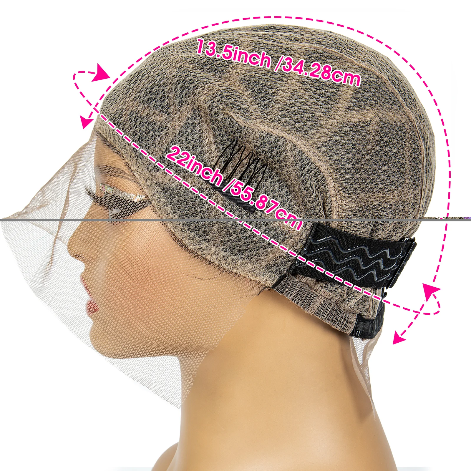 Gorro de peluca trenzado de encaje doble completo, 1 unidad, gorro de peluca DIY para extensiones de cabello de ganchillo, gorro de peluca de ganchillo con pelo de bebé, peluca trenzada de ganchillo